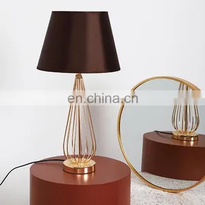 China Wholesale Cheap Durable Modern Indoor Home Decorative Gold Metal Table Lamp for Desk thumbnail-2