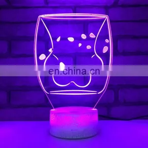 3D Led Light Optical Cat Paw Shaped Lamp With Touch Sensor Switch for Bedroom thumbnail-3