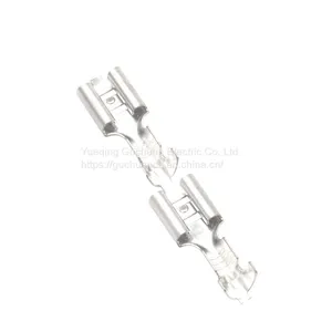 DJ622-6.3 Self-locking Plug Spring Straight Terminal Block Brass Tin Plated Straight Strap Connector thumbnail-1