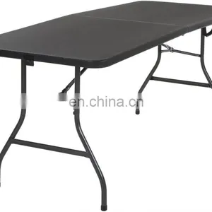 6ft Outdoor Furniture Dining Folding Table Events Picnic Rectangle Plastic Tables Portable Plastic Folding Tables thumbnail-3