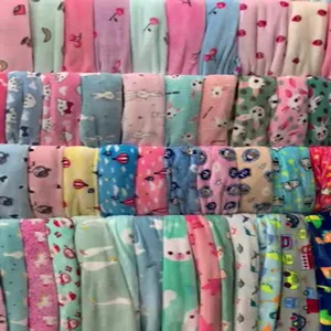 Wholesale of Spot Flannel Coral Velvet Cartoon Printed Home Clothes, Pajamas, Blankets, Home Textiles, Pillows, Slippers, Pet Clothing Fabrics thumbnail-1