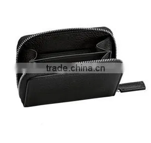 Full Grain Cow Leather Card Case With Zipper Men Simple Leather Card Holder thumbnail-1