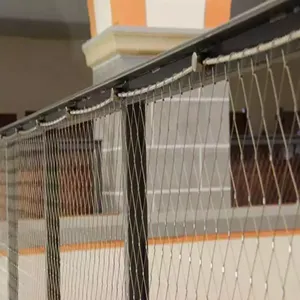 Stainless Steel Anti Fall Net for Balcony Safety Protection, Plain Weave Rope Net Weaving Process, Punching thumbnail-2