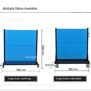 Hengna Industrial Hardware Material Rack With Fixed Base 2-Layer Louver Panel System Supplier thumbnail-5