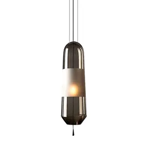 Capsule Glass Pendant – Frosted Band, Amber/Grey/Clear, G9 5W thumbnail-5