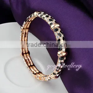 Wholesale Jewelry India Bracelet Leopard Design Crystal Rose Gold Plated Bangles thumbnail-3
