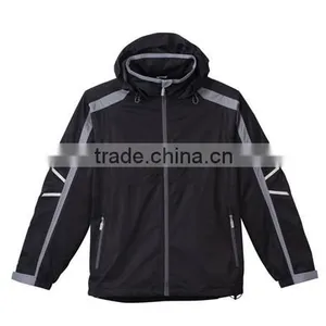 Contrast Zip Windproof Hooded Custom Logo Winter Jacket thumbnail-1