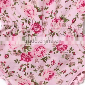 Wholesale Fashion Elegant Soft Cotton Floral Sleeveless Baby Girls Romper thumbnail-6