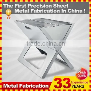 Outdoor Camping Small Flat Stainless Steel Charcoal BBQ Grills thumbnail-3