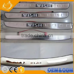 STEEL LED Blue LIGHT Illuminated Door Sill Plates Car LED Illuminated Door Sill Plate, Version Car Trunk Pedal for Toyota Wish thumbnail-1
