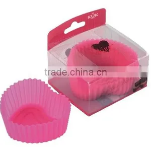 82X72X32mm Love Heart Shape High Quality Silicone Cupcake Muffin Mold thumbnail-1