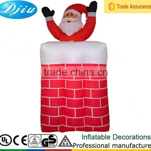 DJ-XT-35 Movable Santa Claus Inflatable in the Chimney Festival Decoration Lights thumbnail-1