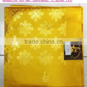 Golden African Gele Headtie/100%cotton Nigerian Sego Headtie for Gele thumbnail-1
