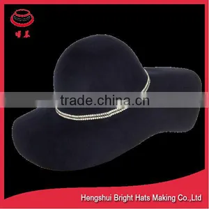 Women's Gray Wide Brimmed Wool Felt Hat thumbnail-6
