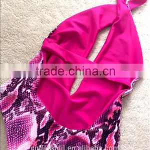 Hot Selling One Piece Black Swimming Bikini Sexy Open Bikini for Women and Girl thumbnail-1