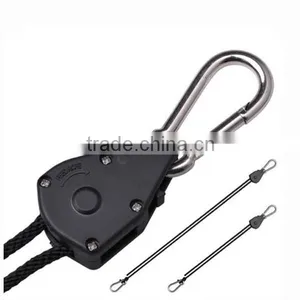 Grow Light Reflector Hanger Heavy Duty Rope Ratchet Hydroponic Light Fixture Hangers thumbnail-1