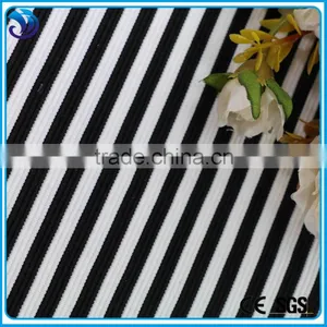 Classic Design Jacquard White and Black Stripe Printed Spandex Polyester Fabric thumbnail-2