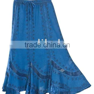 Gothic Embroidery Romanian Scalloped Boho Gypsy Skirt thumbnail-1