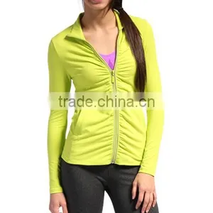 86% Nylon 14% Spandex Dry Fit Yoga Jacket for Women thumbnail-2