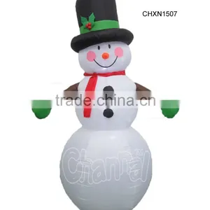 Christmas Smiling Inflatable Snowman With Red Scarf and Top Hat Quality Choice thumbnail-1