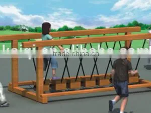 Children Balance Game Train Equipment Wooden Outdoor Playground thumbnail-1