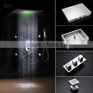 European Shower Jet System 360*500mm Wall Panel Embeded Ceiling Rainfall Shower Head Set With Body Jet thumbnail-6