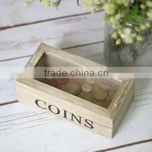 COINS WOODEN BOX WITH GLASS thumbnail-2