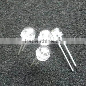 Static Pack Super Bright Water Clear 5mm White Strawhat LEDs With Flange thumbnail-1