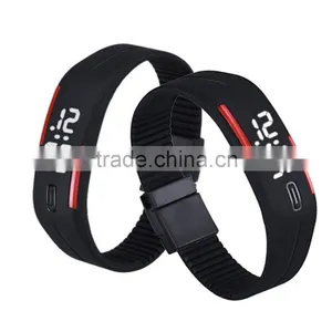 Fashion Design Ultra Thin Sports Silicone Digital Unisex LED Sports Bracelet Wrist Watch thumbnail-5