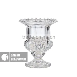 SAMYO Handcrafted Clear Pressed Three Size Home Usage Glass Candy Jar thumbnail-1