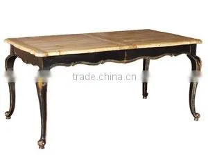 Noir Extending Dining Table 200 Black Natural Distressed thumbnail-1