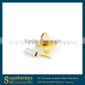 RP SMA Female Crimp Jack(male Pin) Flange Connector for LMR100 RG316 RG174 Connector Sma thumbnail-1