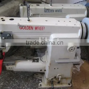 GOLDEN WHEEL Used Second Hand 1 Needle Cylinder Bed Compound Feed Lockstitch Sewing Machine Golden Wheel Sewing Machine thumbnail-1