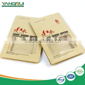 Kraft Paper Stand up Pouches Square Bottom Bag With Window thumbnail-4