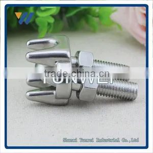 Silver Tone Metal Cable Clip Saddle Clamp 2 Pcs for 5/16" Drop Wire Clamp Clip DIN741 Malleable thumbnail-4