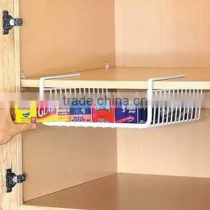 Wholesale Factory Pirce White Wire Under Shelf Basket Wrap Rack thumbnail-2