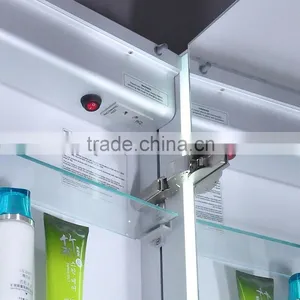 DUBAI Luxury Wall Mounted Waterproof Illuminated Aluminum Bathroom Mirror Cabinet With Led Light thumbnail-4