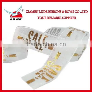New Design Gold Foil Printed Organza Ribbon thumbnail-3