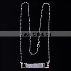 925 Sterling Silver Sport Stretch Fancy Necklace Design Jewelry XLY020 thumbnail-4