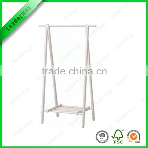 New White Bamboo Clothes Rack for Clothes in Luggage Rack thumbnail-1