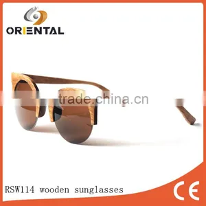 Half Frame China Promotional Wooden Sunglasses thumbnail-1