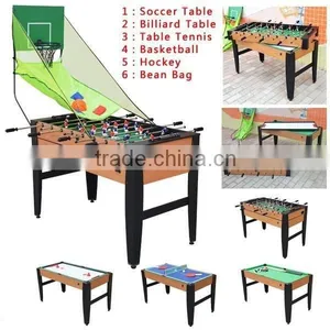Factory Ptomotion 4' High Quality 6 in 1 Multi Games Table. Billiard Table, Push Hockey Table, Table Tennis Table, Etc thumbnail-1