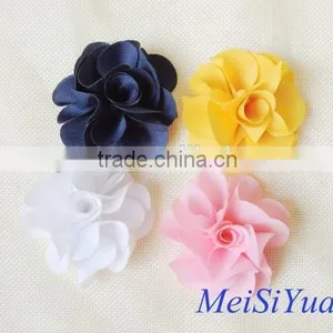 Forever Rose Flower for Girl Dresses/ribbon Flowers for Gartments/ Brooch Women Chiffon Flower thumbnail-5