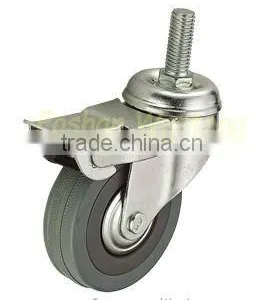 Industrial Gray PVC Stem Brake Caster thumbnail-5