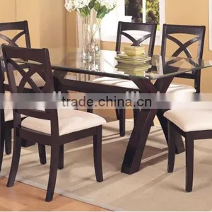 Newport Glass Cappuccino Dining Table Set DT4068 thumbnail-1
