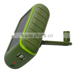 Hand Driven Dual USB Output Waterproof Solar Power Bank Charger thumbnail-3