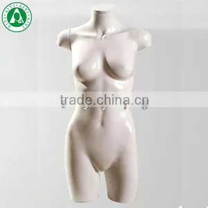 Artistic White Glossy Polypropylene Display 3/4 Torso Female Mannequin Torso Female thumbnail-1