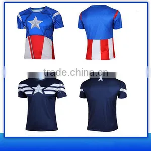 2016 New Style 100% Polyester Dry Fit Superhero t Shirts for Men thumbnail-2