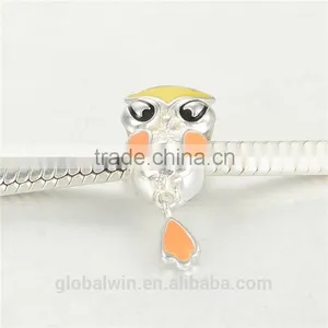 Owl Wholesale Engravable Charms European Charm Bracelet Necklace 100% Real 925 Sterling Silver S208 Aaa Cubic Zirconia thumbnail-2