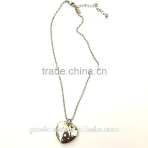 Sterling Silver Open Heart Stainess Steel Adjustable Necklace thumbnail-1